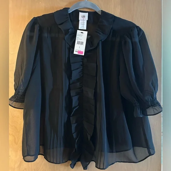 Cabi NWT Black Cherish Blouse, L - Picture 4 of 5